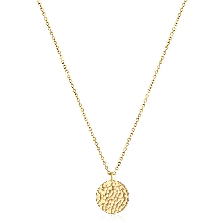 HOLYMAGIC Pendant Necklace Coin Circle 14K Gold Plated Jewelry Gift | Walmart (US)