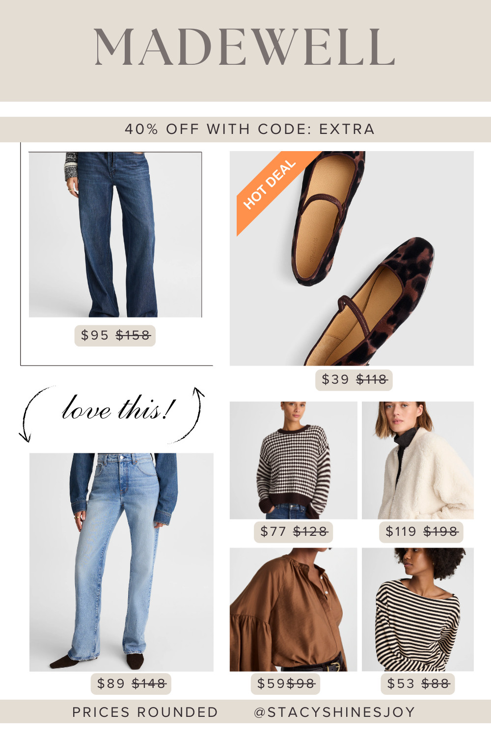 I love Madewell quality and classic looks! I know they can be on the pricy side, that's why I always wait for sales like this...some things are worth the splurge. 

#madewellsale #giftsforher # 

 #LTKGiftGuide #LTKSaleAlert #LTKFindsUnder100