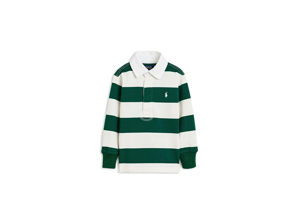 Polo Ralph Lauren Kids The Iconic Rugby Shirt (Toddler/Little Kid) Boy's Clothing Hunter Green/Nevis: 3T Toddler, Cotton | Zappos.com