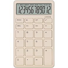 UNIONE Pocket & Desktop Beige Calculator with a Bright LCD, Dual Power Handheld Desktop. Color. B... | Amazon (US)