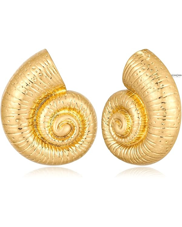 Gold Boho Ocean Earrings Shell Earrings Sea Shell Stud Earrings Beach Jewelry Gifts for Women | Amazon (US)