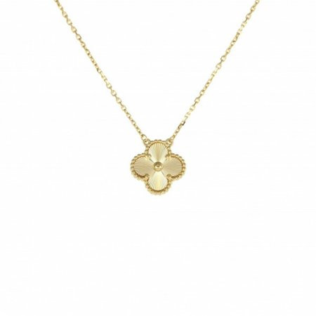 Authenticated Used Van Cleef & Arpels Alhambra Guilloche Necklace/Pendant K18YG Yellow Gold | Walmart (US)