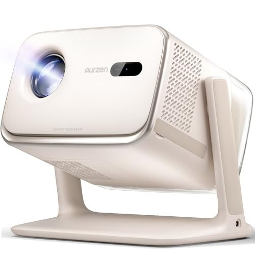 Aurzen BOOM mini Google TV 4K Supported Smart Portable Projector with WiFi and Bluetooth, Outdoor & Home Movie Projector with 20W Speakers DoIby Audio, Real-Time Focus, 500 ANSI Lumens, Off-white | Amazon (US)