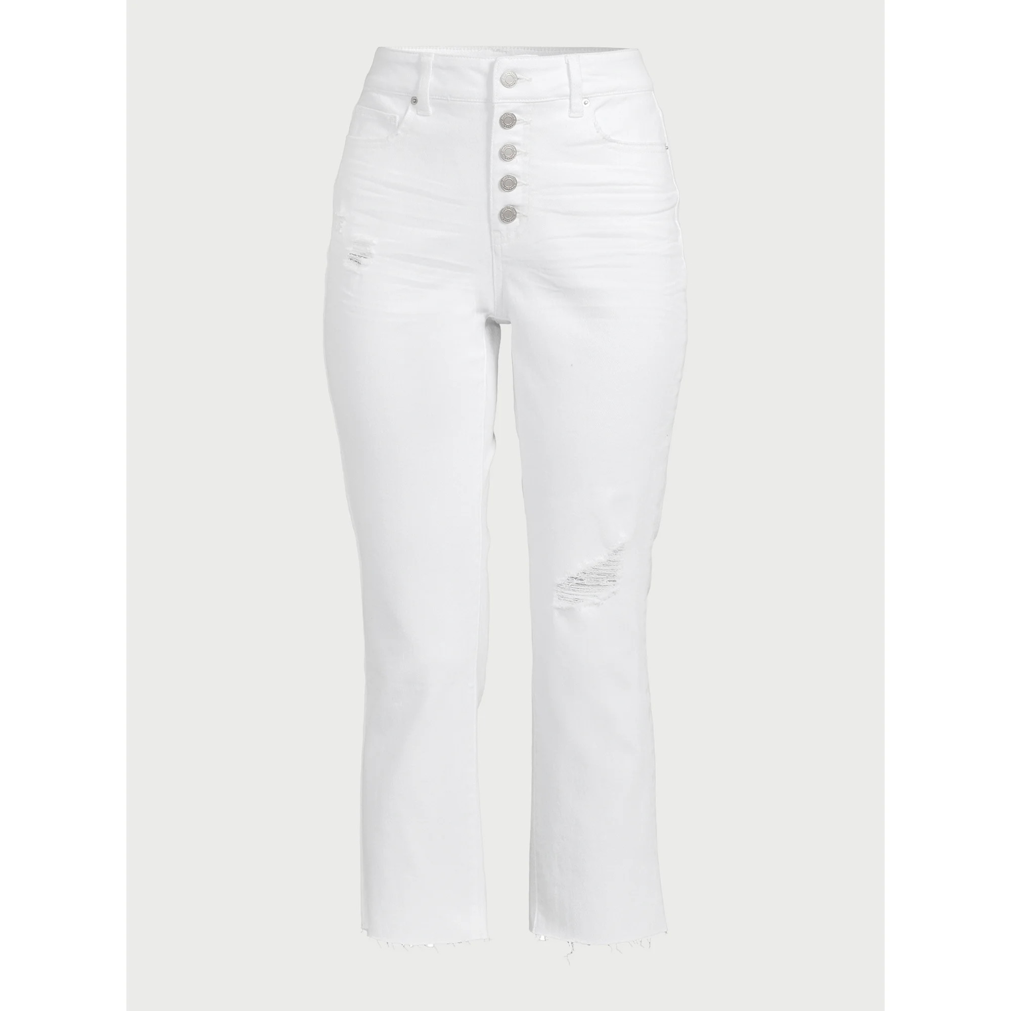 Time and Tru Women's High Rise Straight Crop Jeans, 25” Inseam, Sizes 2-20 - Walmart.com | Walmart (US)