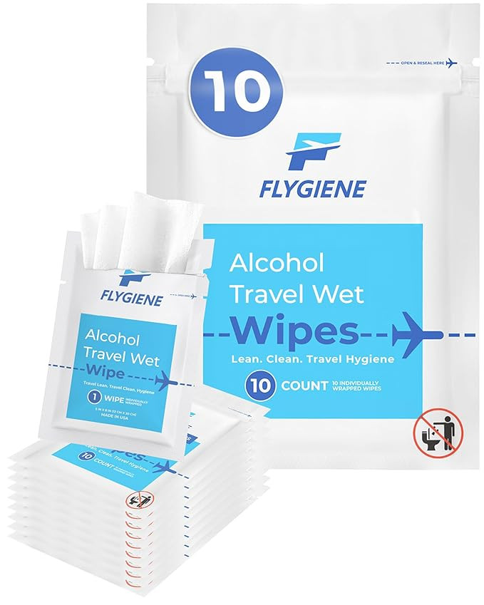 70% Alcohol Travel Wipes - Premium On-the-Go Unscented Wet Hand Wipes - Convenient Travel Hand Wi... | Amazon (US)