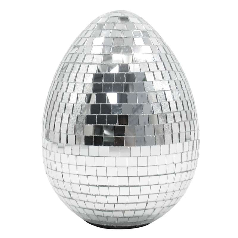 Bunny Brights Silver Disco Egg, 5" | At Home