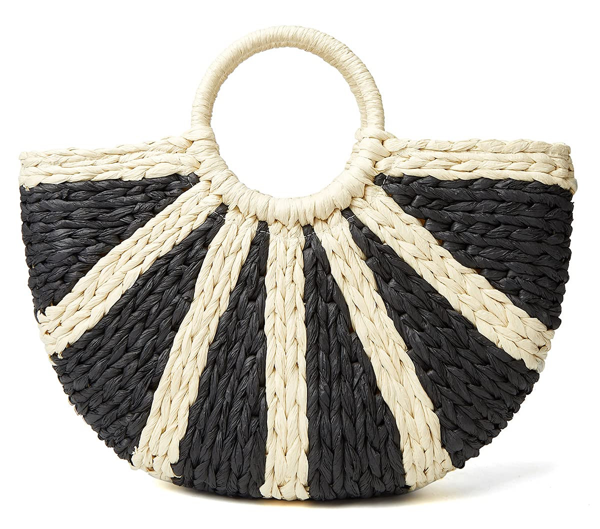 Womens Large Straw Beach Tote Bag Hobo Summer Handwoven Bags Purse wth Pom Poms | Amazon (US)