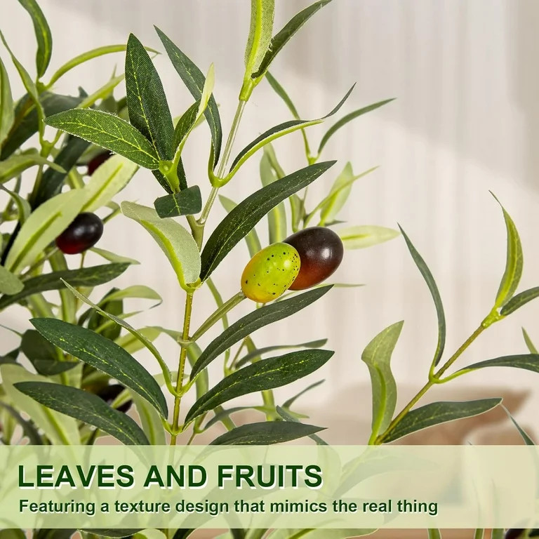 Romswi Artificial Olive Tree 7 FT, with White Pot, Olive Faux Trees Realistic Leaves Silk Tree fo... | Walmart (US)