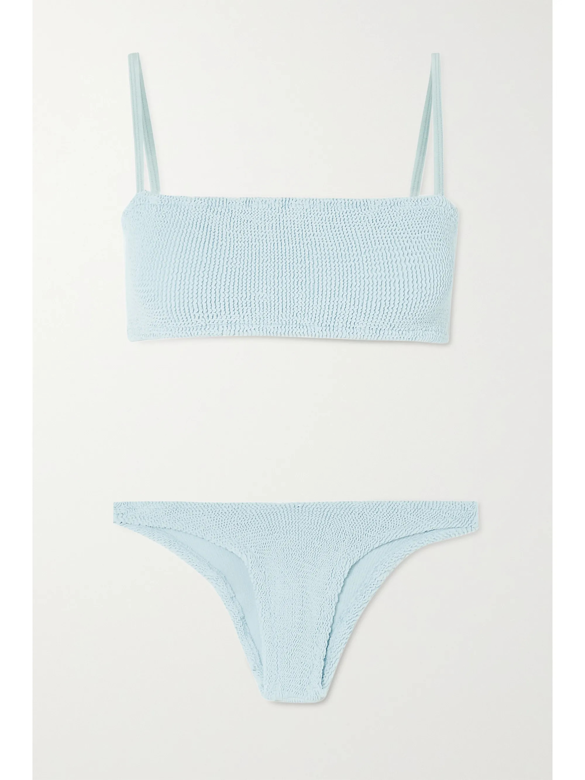 Sky blue + NET SUSTAIN Gigi seersucker bikini | Hunza G | NET-A-PORTER | NET-A-PORTER (US)