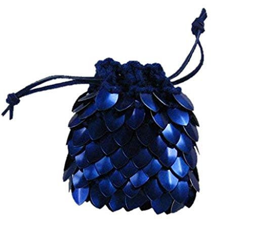Scalemail Dice Bag in knitted Dragonhide Armor- Blue - Small - 3.5"x3.5 | Amazon (US)