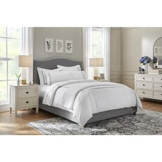 Home Decorators Collection Charcoal Gray Upholstered Platform Queen Bed with Curved Headboard B27... | The Home Depot