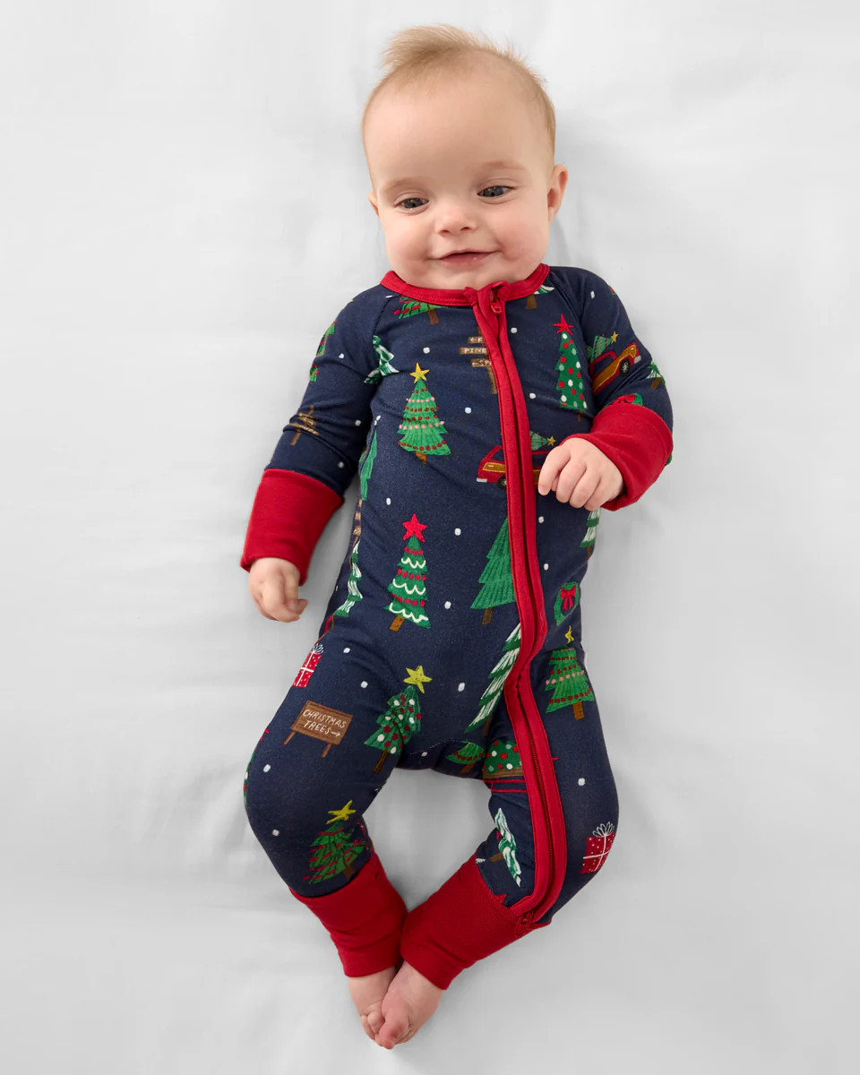Navy Tree Traffic Zippy | Little Sleepies