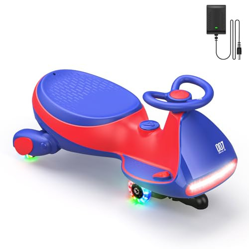 FanttikRide N7 Pro Electric Wiggle Car with Pedal, Rechargeable Battery, CyberWiggle, 2 in 1 Swing Car, 2 Speeds Max 4 Mph, Anti-Rollover, Flashing Wheels, Bluetooth, Ages 3+, 150 Lbs, Blue | Amazon (US)
