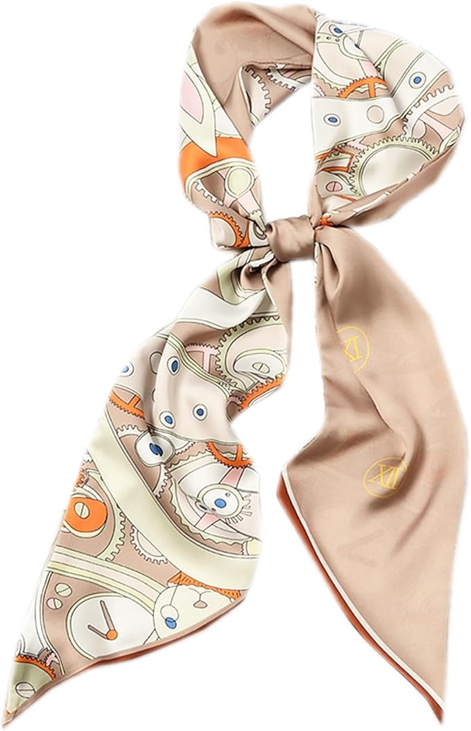 Clysoru Silk Neck Scarf Printed Scarves Head Women'S Fashion Oblique Angle Satin Scarfs For Bag H... | Amazon (US)