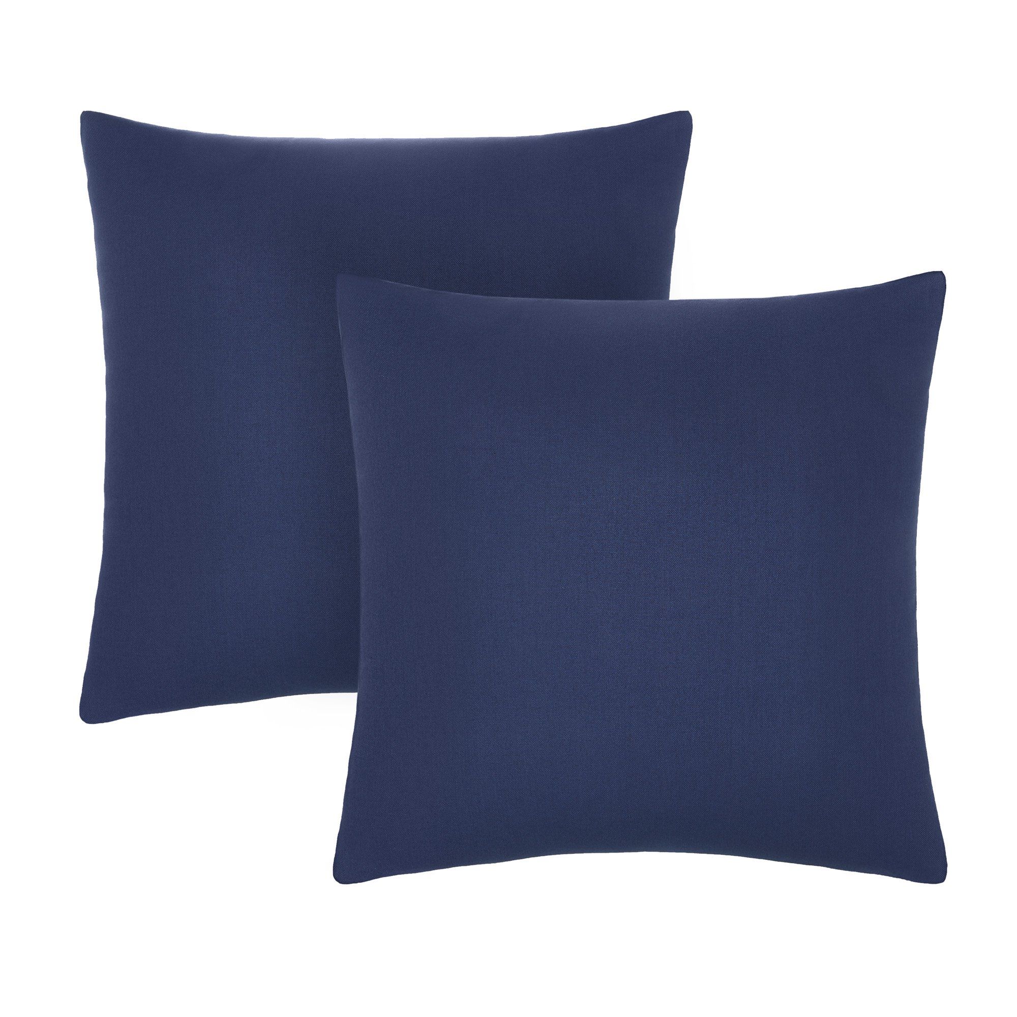 Gap Home Core Solid 2 Pack Decorative Square Throw Pillows Navy 18" x 18" | Walmart (US)