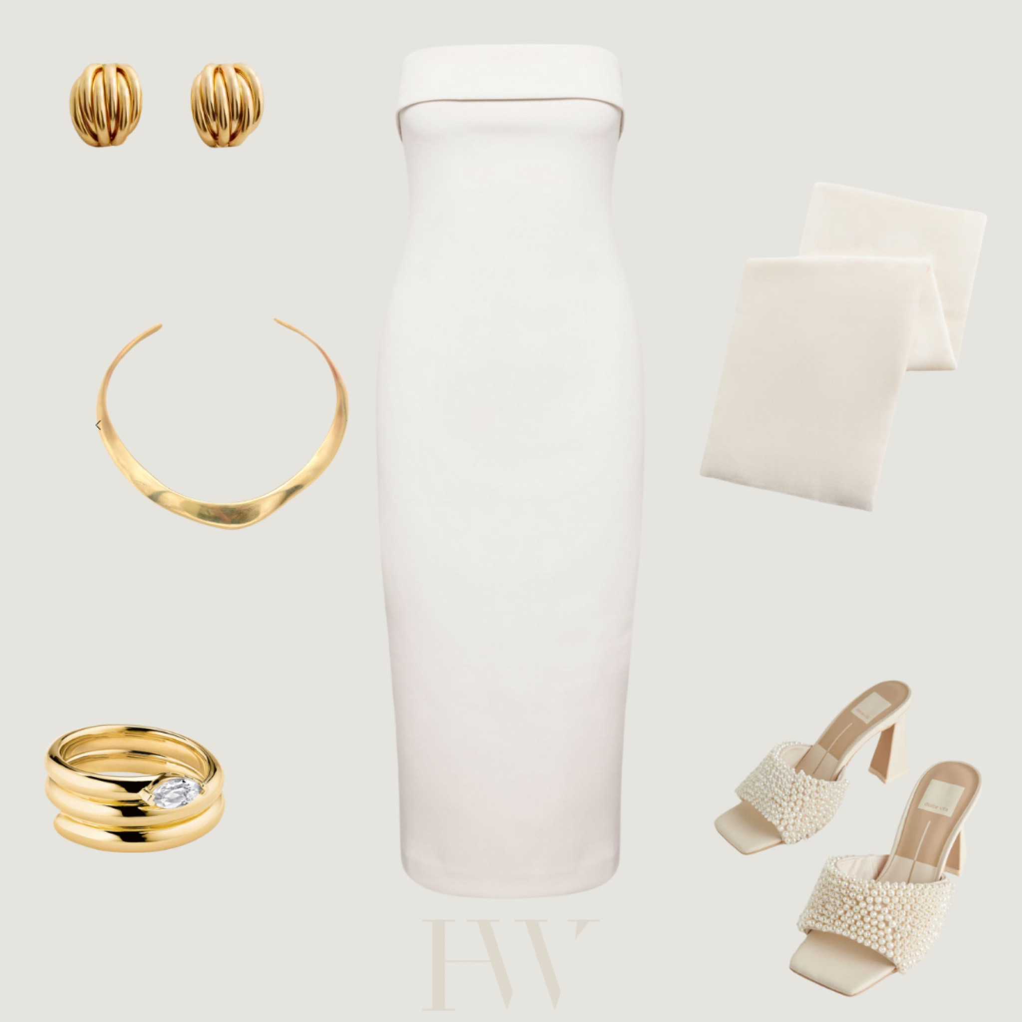 All white outfit for engagement photoshoot for the bride to be 🤍✨

👀 gold accessories, bold accessories, fine jewelry, dolce vita, pearl heels, white strapless dress, rehearsal dinner, outfits for the price, pashmina 

#LTKwedding #LTKshoecrush #LTKstyletip