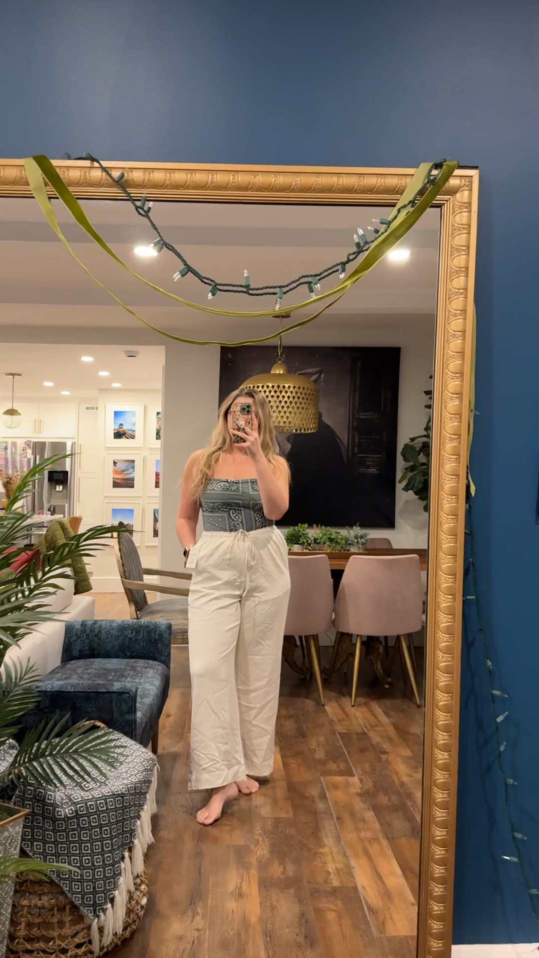 Bandana one piece swimsuit and nice white (not see through) pants! Could be loungewear, but they're much nicer than that. vacation outfits beach, wearing a large in both 

 #LTKMidsize #LTKSwim #LTKTravel