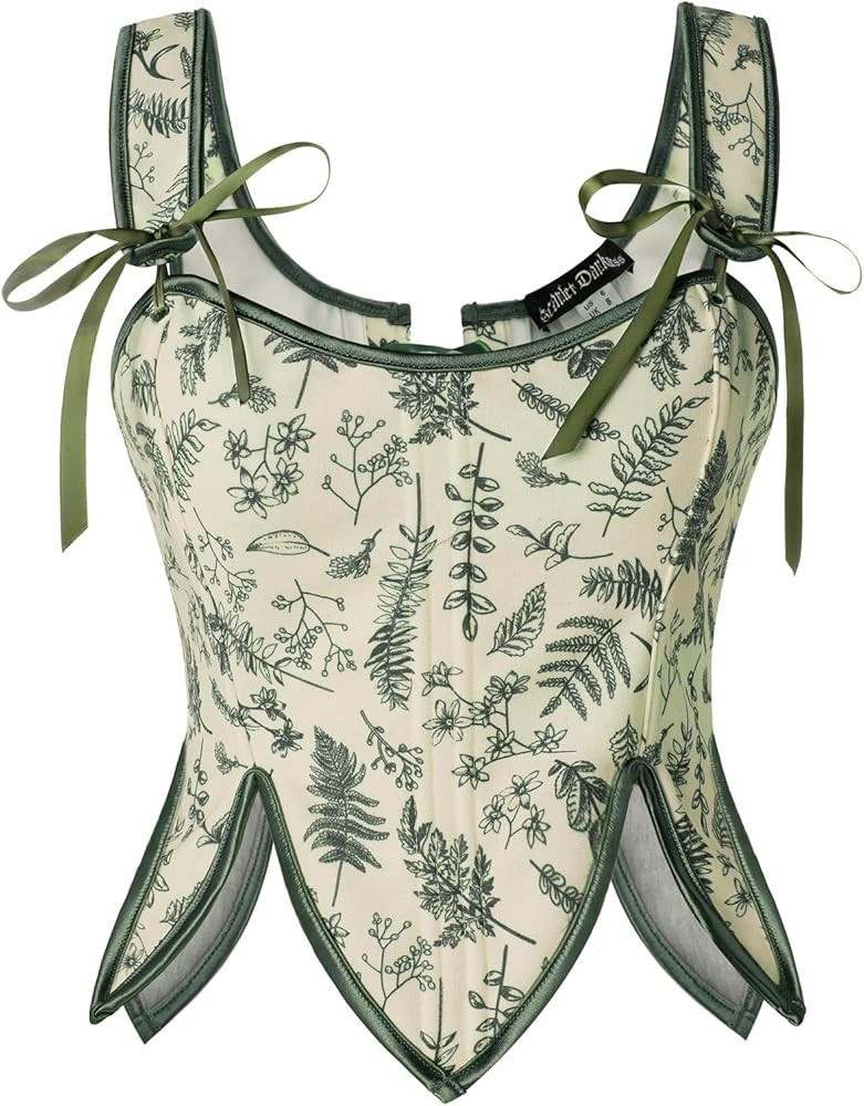 SCARLET DARKNESS Women Renaissance Floral Corset Vintage Lace Up Medival Corset Top | Amazon (UK)