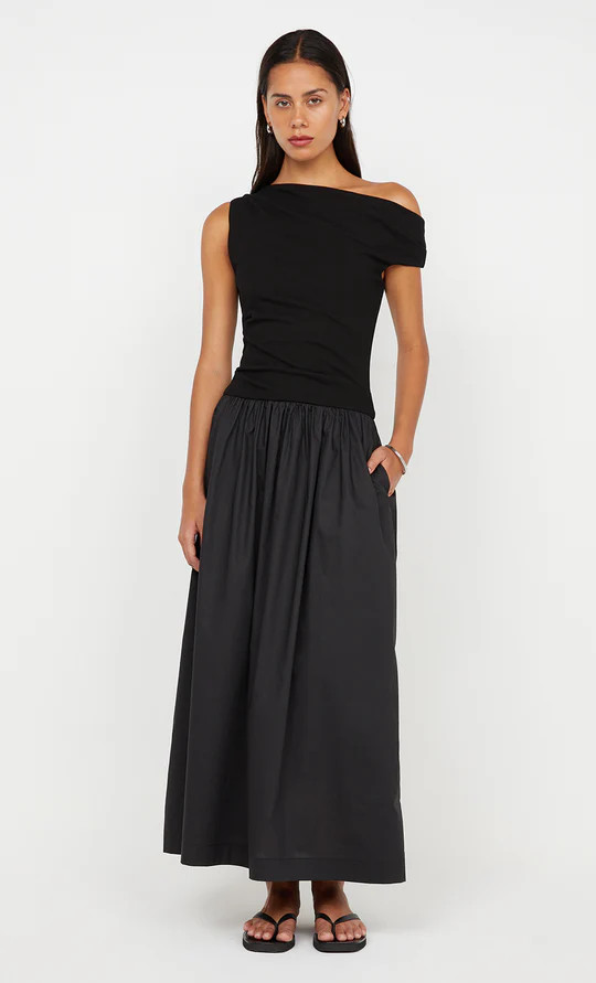 FREYA ASYM MAXI DRESS - BLACK | Bec & Bridge (Global)