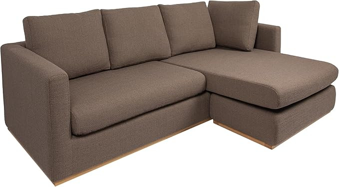 Creative Co-Op Mushroom Grey Interchangeable Left or Right Facing Chaise Lounge & Wood Trim Sofa,... | Amazon (US)