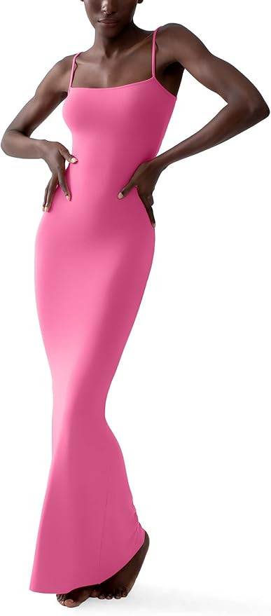 PUMIEY Women's Slip Maxi Dress Sexy Ribbed Bodycon Dresses Long Dress | Amazon (US)