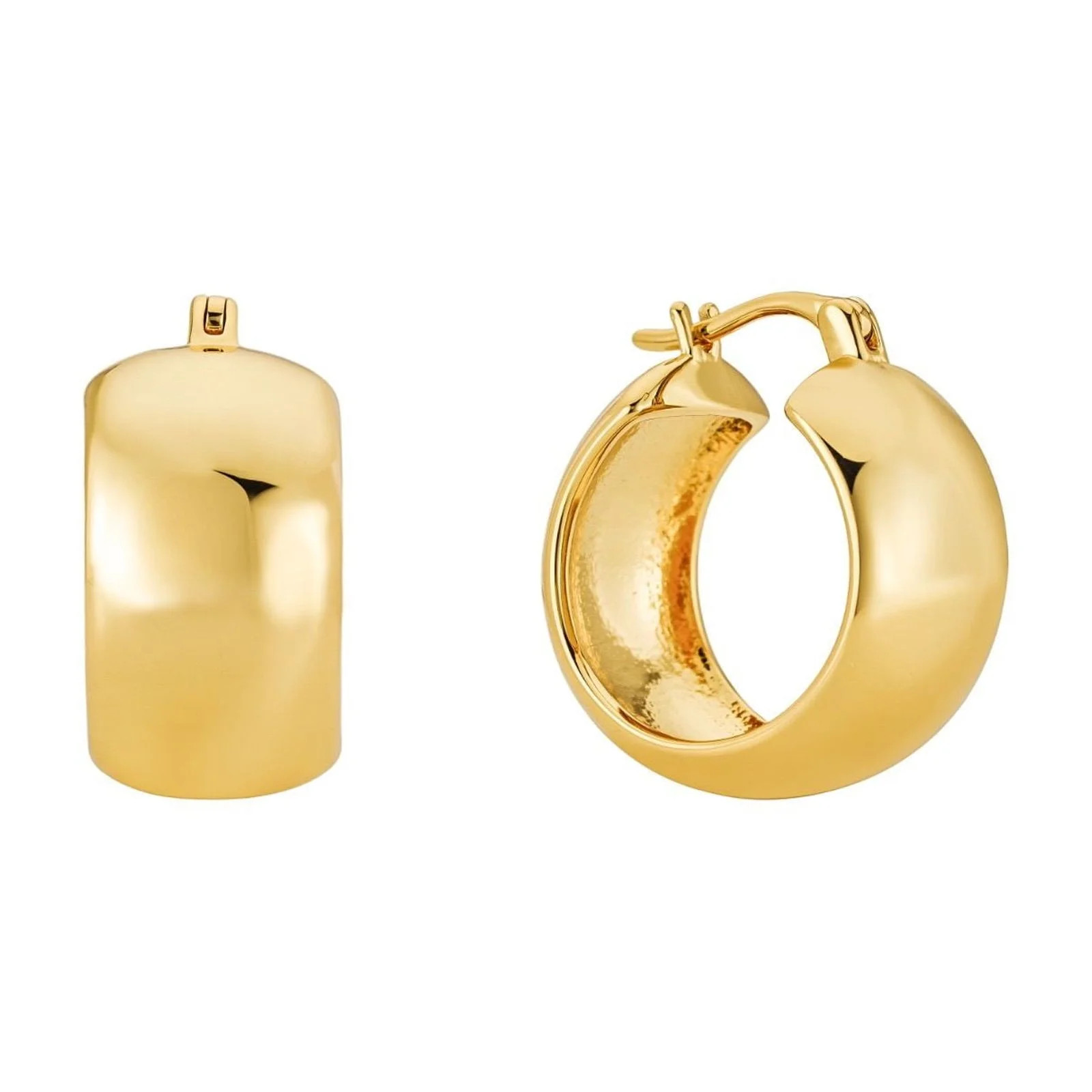 Malibu Sunday Chubby Hoop Earrings, 18K Gold Plated, 20mm Lightweight Thick Hoops for Women, Hypo... | Walmart (US)