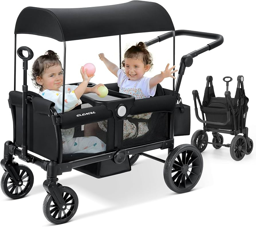 ELEMARA Wagon Stroller for 2 Kids, Premium All-Terrain Stroller Wagon, Collapsible Kids Wagon wit... | Amazon (US)
