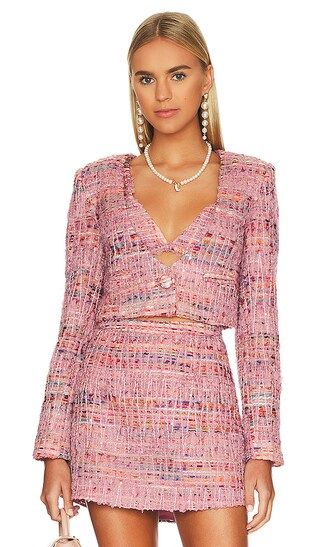 Dionne Cropped Blazer in Pink | Revolve Clothing (Global)