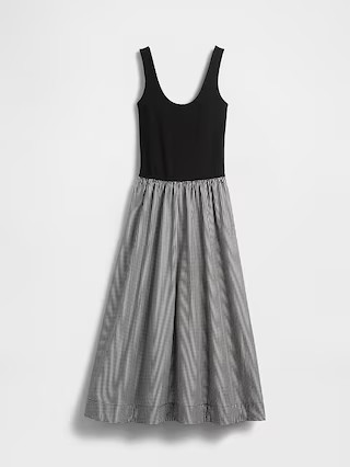 Mixed Media Drop-Waist Maxi Dress | Gap (US)