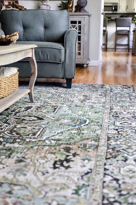 Beautiful green printed area rug.#greenrugs

#LTKhome