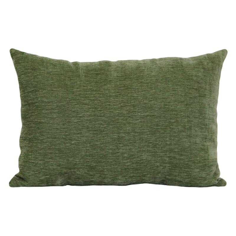 Reese Oil Green Chenille Throw Pillow, 14x20 | At Home