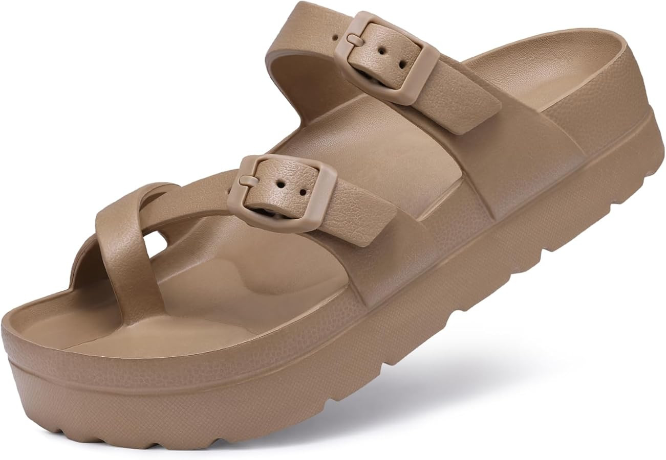 Goosecret Women's Platform Sandals with Arch Support Comfortable Foam Slides Summer Beach Sandals... | Amazon (US)