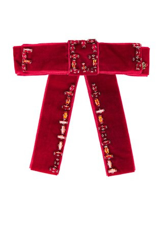 Lele Sadoughi Kate Crystal Bow Barrette in Red from Revolve.com | Revolve Clothing (Global)