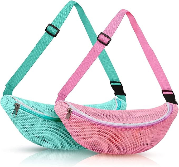 Mesh Beach Bag for kids, Shell Bags for Beach, Fanny Pack Shell Bags for picking up shells for ad... | Amazon (US)