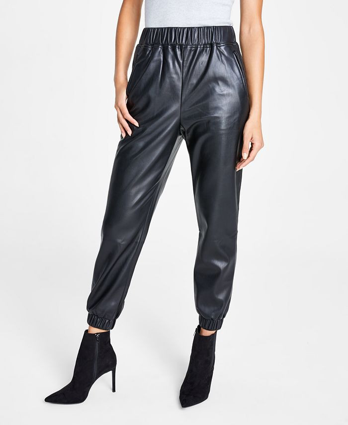 INC International Concepts Women's Faux Leather Joggers, Created for Macy's & Reviews - Pants & C... | Macys (US)
