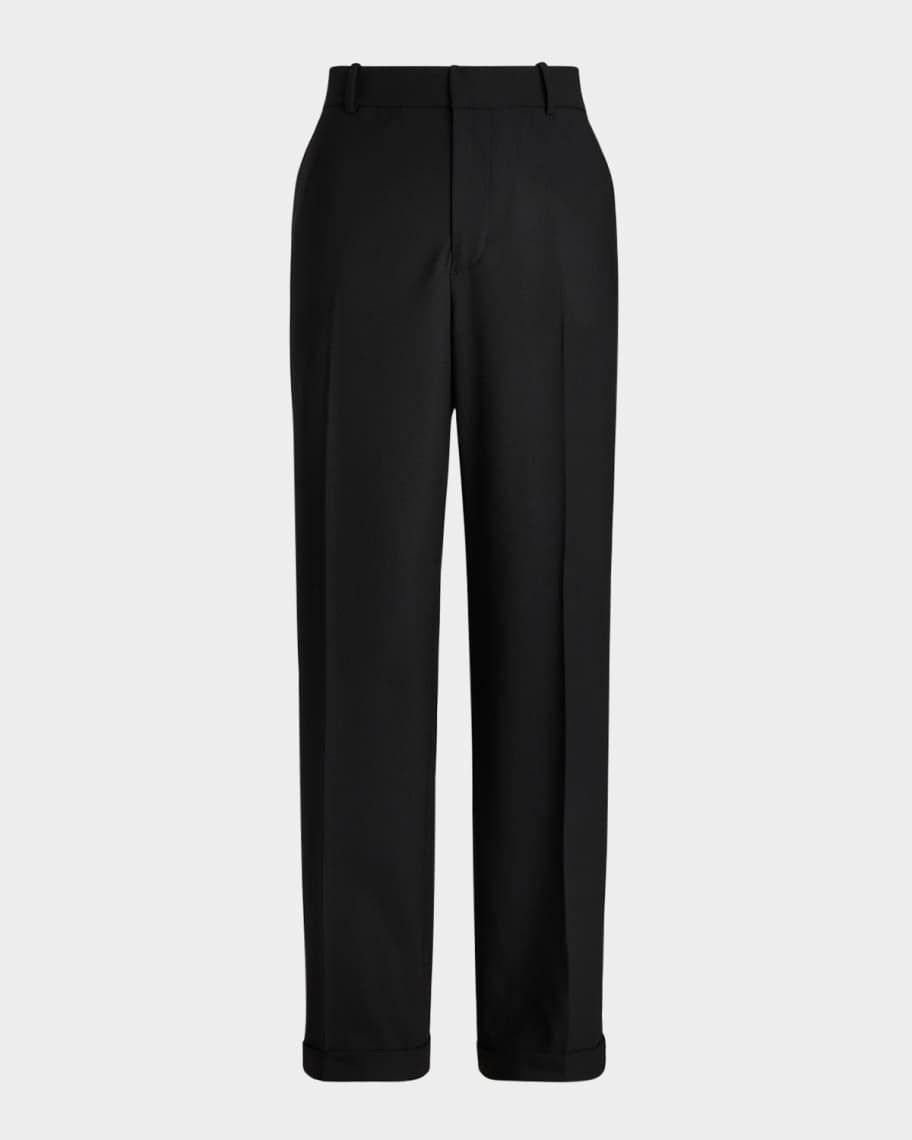High Rise Relaxed Straight-Leg Trousers | Neiman Marcus