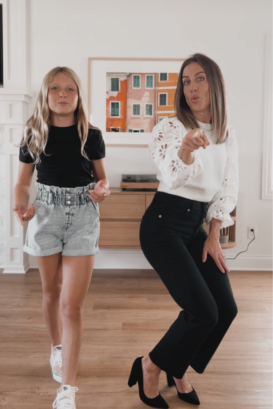 Ellis: 
Top: small
Shorts: xxs
.
Katie:
Top: Medium (I think a small would’ve been fine) 
Black jeans: size 0 regular length 
Pumps: 6 (fit TTS)

#LTKstyletip #LTKshoecrush #LTKunder50