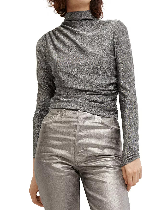 Mylie Metallic Ruched Top | Bloomingdale's (US)