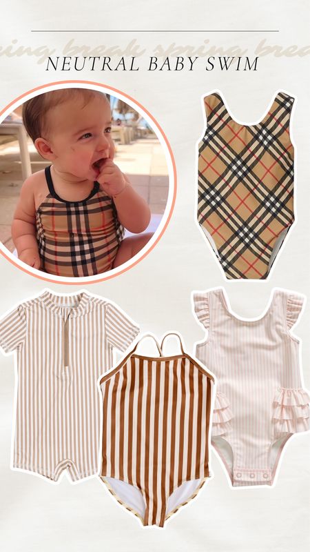 Neutral baby swimsuits, inspired by Georgia’s suit! Hers is all sold out but I found others. 

Infant swim suit, baby swim, neutral baby swim, striped baby swimsuit, kids beach day, spring break, Maddie Duff

#LTKstyletip #LTKkids #LTKswim
