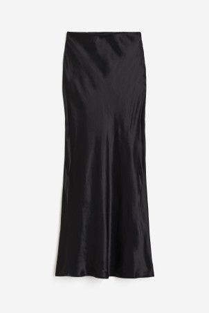 Satin skirt - Black - Ladies | H&M GB | H&M (UK, MY, IN, SG, PH, TW, HK)
