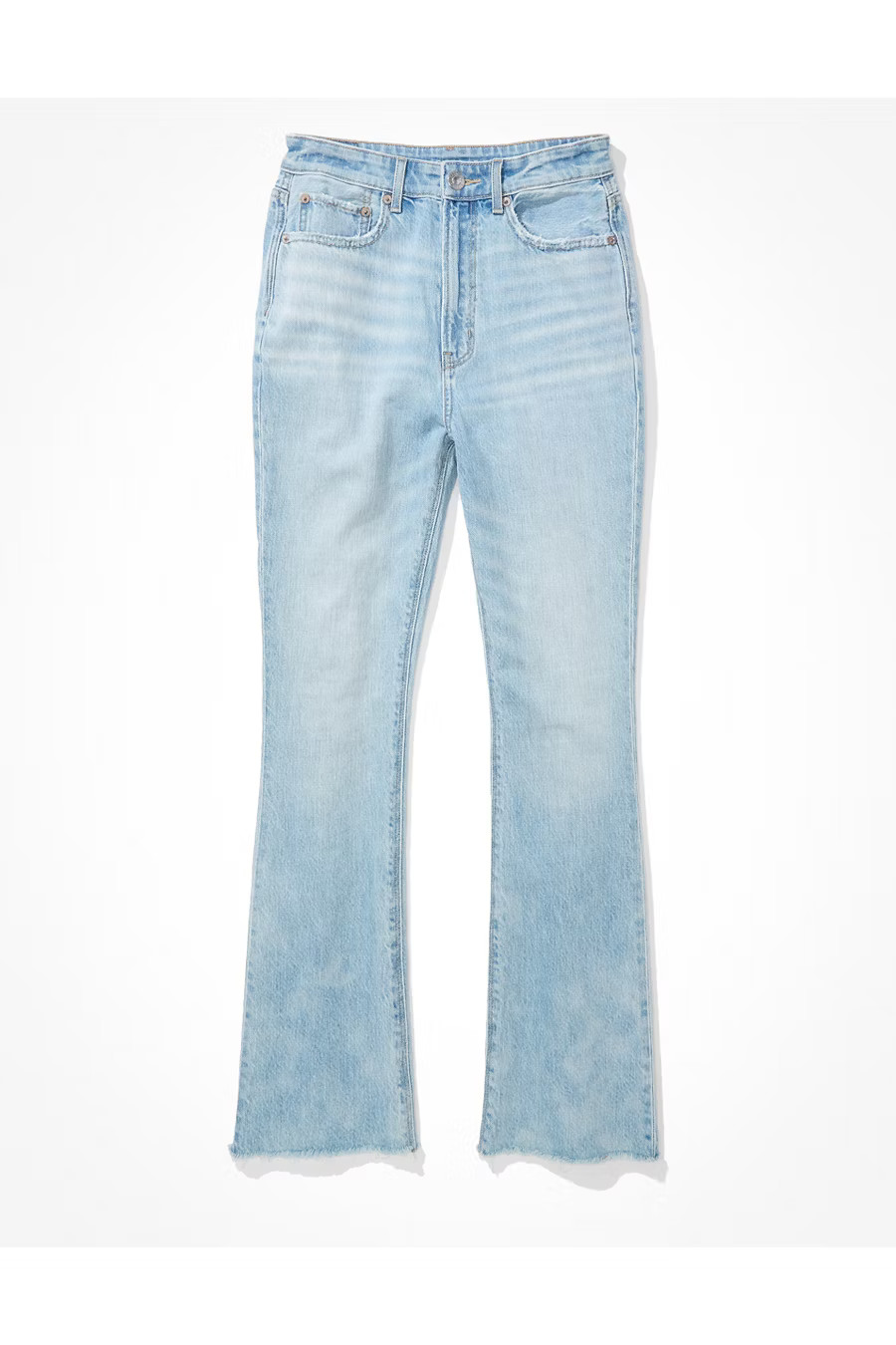 AE Highest Waist 90s Flare Jean Women's Faded Light 8 Long | American Eagle Outfitters (US & CA)