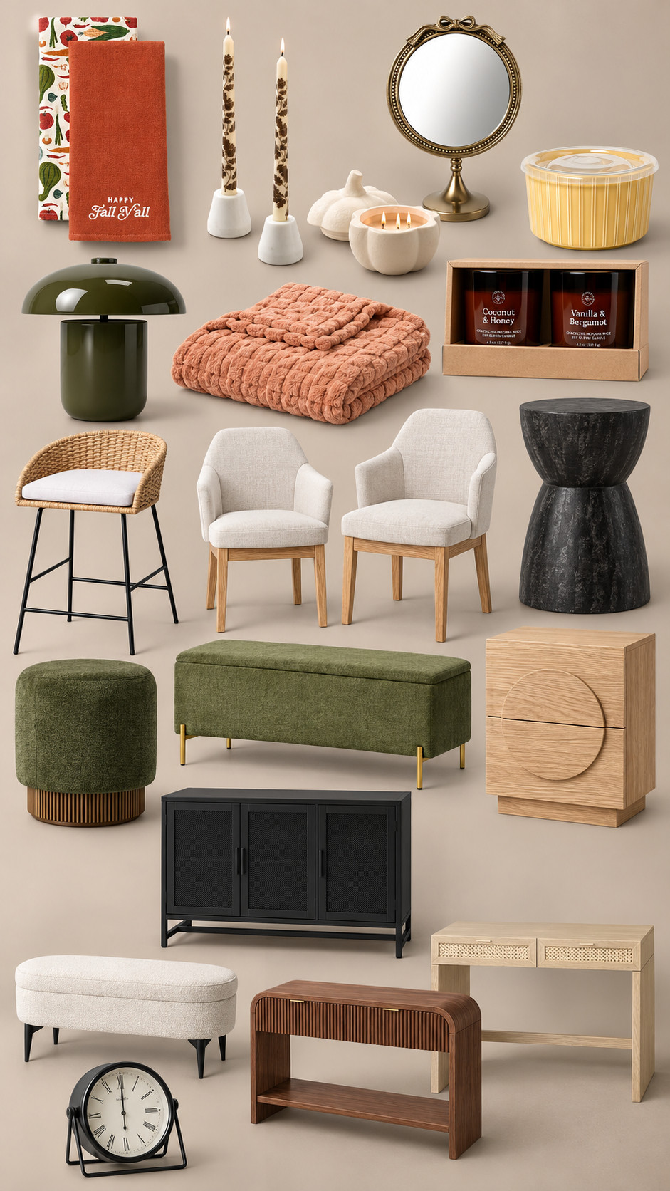 Elevated Fall Home Finds for a Cozy, Designer Look. Warm neutrals, rich wood tones, cozy textures, and moody accents make this fall home edit feel effortlessly elevated. From cane-front furniture and statement seating to plush ottomans, woven storage, candles, and seasonal decor, these finds are perfect for creating a cozy fall home that looks polished and expensive without feeling overly styled. Ideal inspiration for living rooms, bedrooms, entryways, and cozy corners. 

 #LTKHome