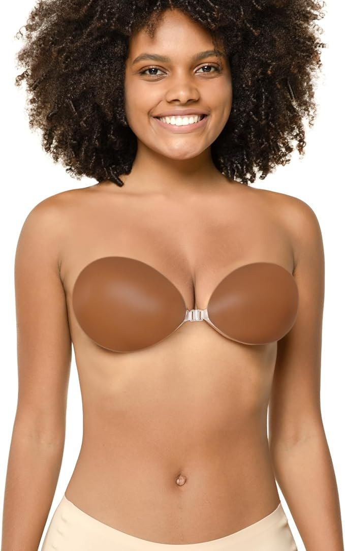 Niidor Self Adhesive Bra Push up Strapless Invisible Backless Sticky Bras Silicone Bra for Women-... | Amazon (US)