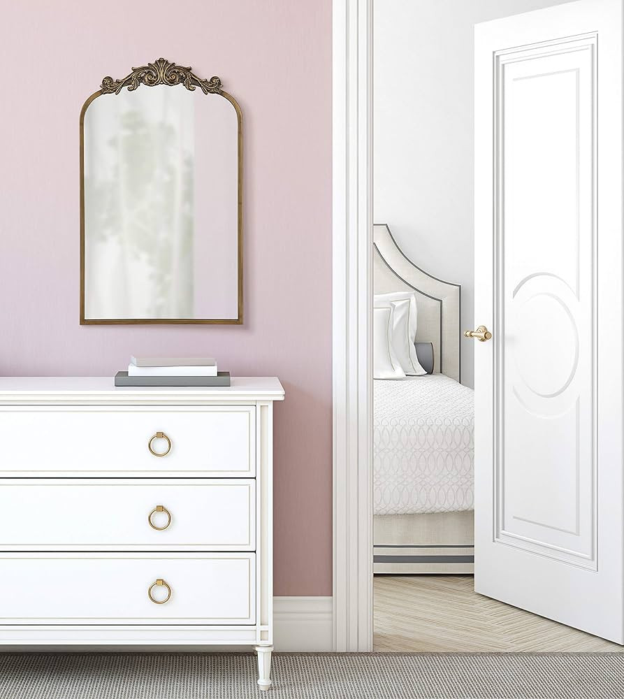 Kate and Laurel Arendahl Traditional Arch Mirror, 19 x 31 , Gold, Baroque Inspired Wall Decor | Amazon (US)
