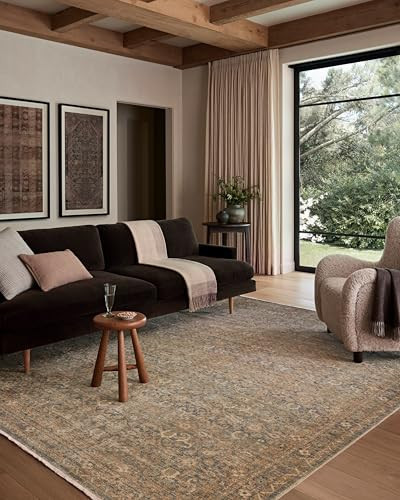 Loloi Amber Lewis Molly Collection MOL-02 Denim/Gold 2'-7" x 7'-9" Low Pile Runner Rug | Amazon (US)