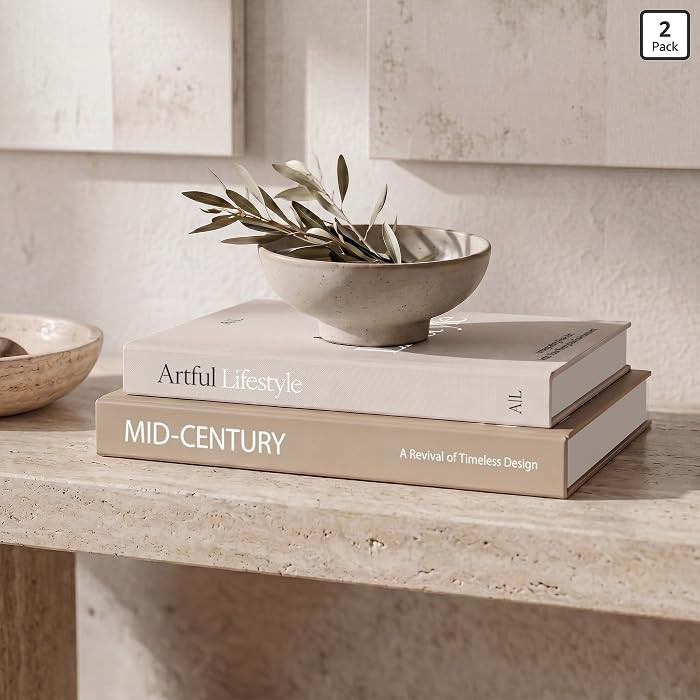 Aesthetic Decorative Books - Set of 2 Stylish Boxes Enhance Your Coffee Table, Bookshelf or Mante... | Amazon (US)