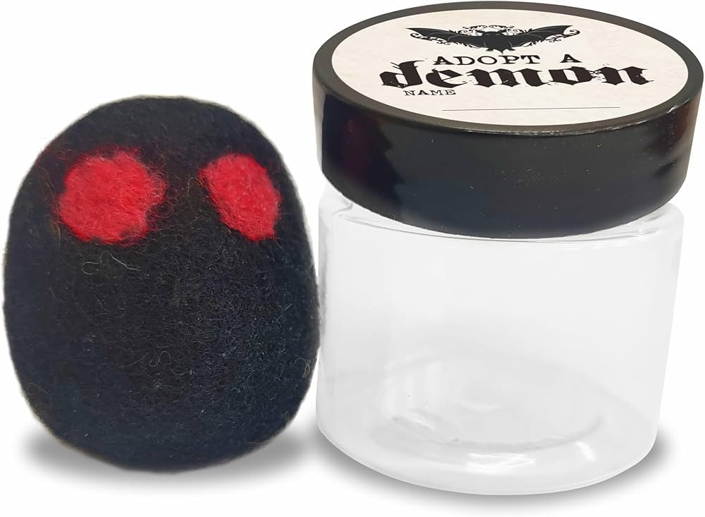 Adopt A Demon! Tiny Demon in A Jar, Cute Handcrafted Felting Gift, Christmas Decoration, Funny Un... | Amazon (US)