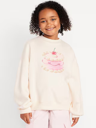 Favorite Fleece Oversized Graphic Tunic Sweatshirt for Girls | Old Navy (US)
