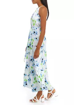 THE LIMITED Women's Linen Tiered Halter Maxi Dress | Belk
