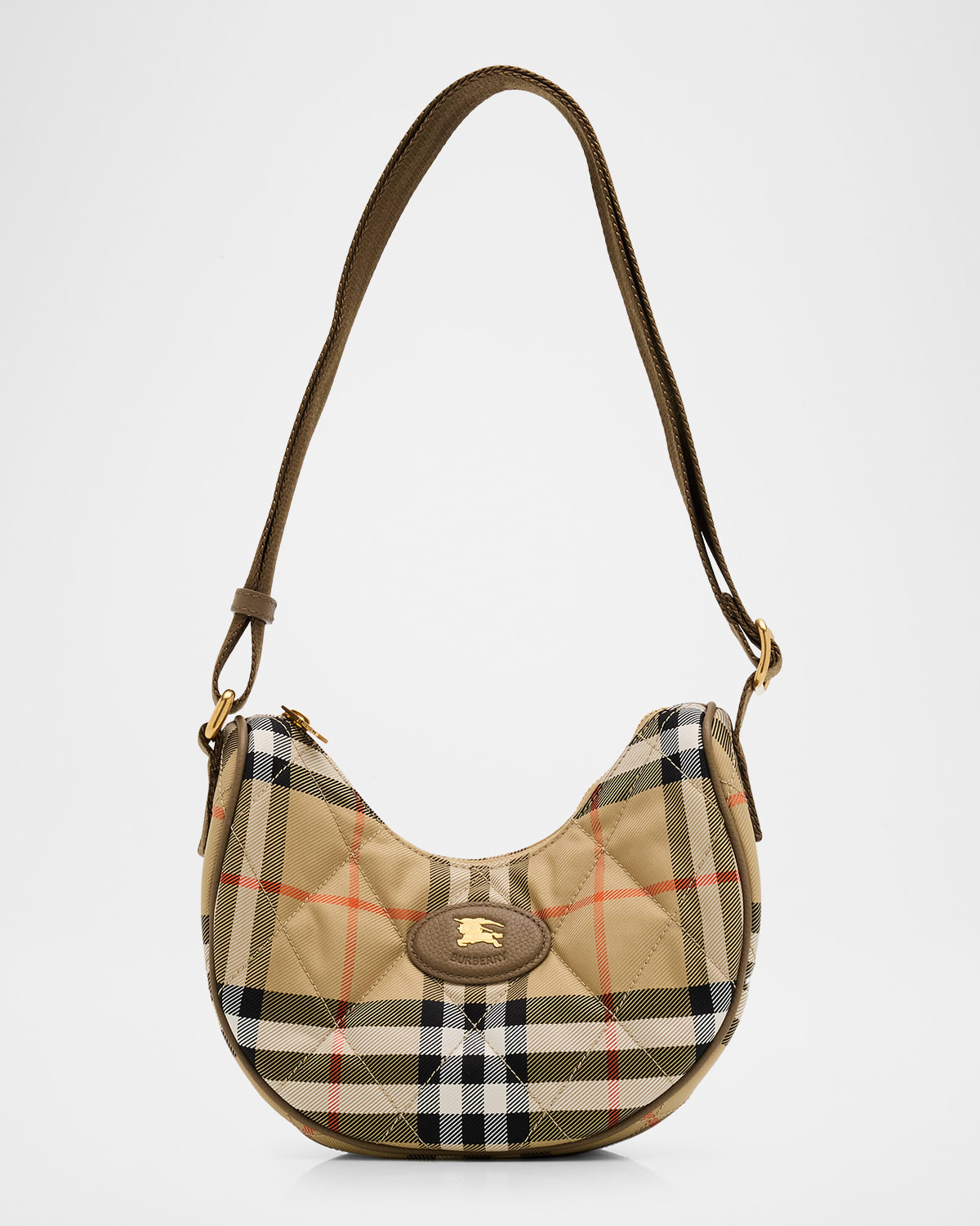 Horseshoe Quilted Check Nylon Crossbody Bag | Neiman Marcus